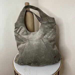 Genuine Vintage Lucky Brand Gray Suede Shoulder Bag; Excellent Condition